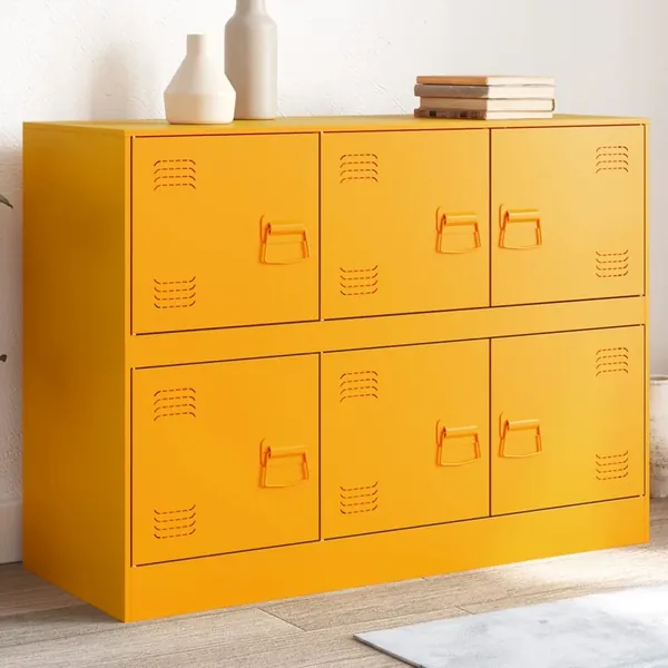 Buffet jaune moutarde 99x39x73 cm acier