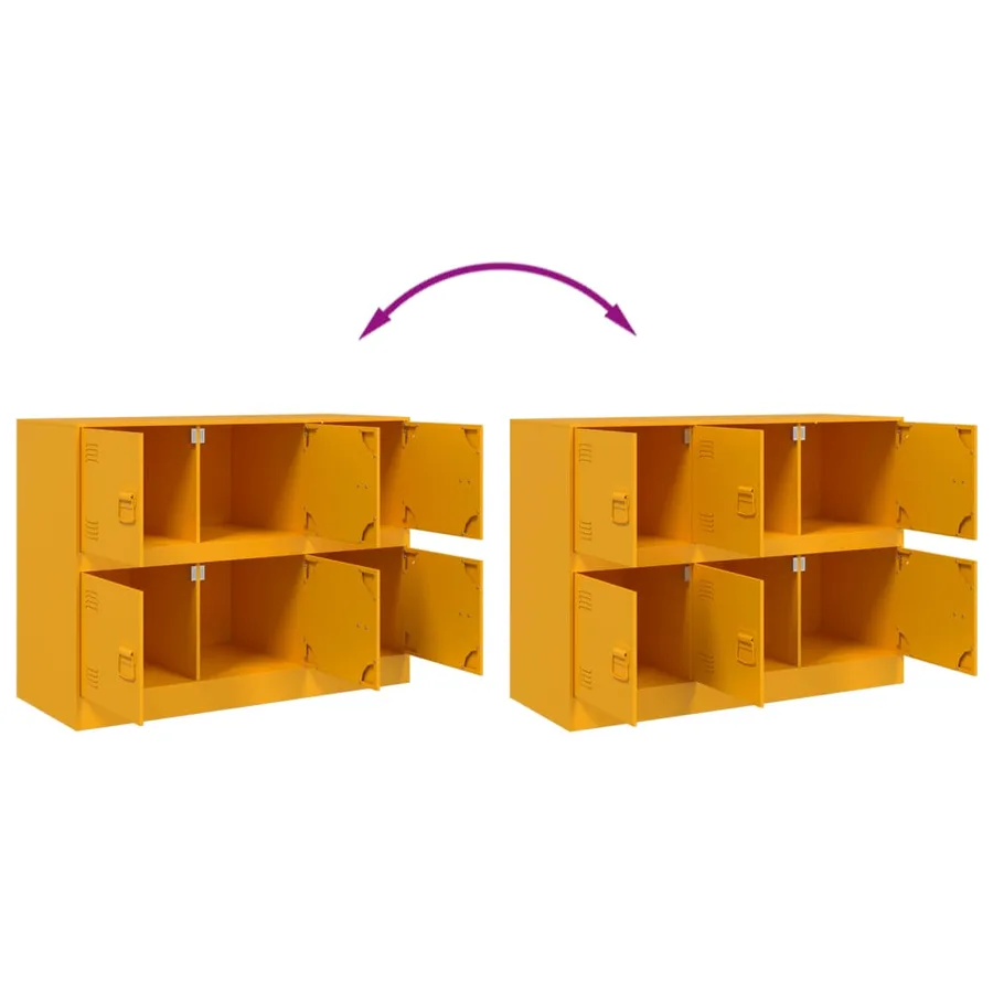 Buffet jaune moutarde 99x39x73 cm acier - 10