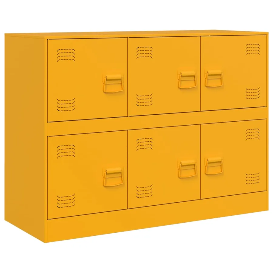 Buffet jaune moutarde 99x39x73 cm acier - 2