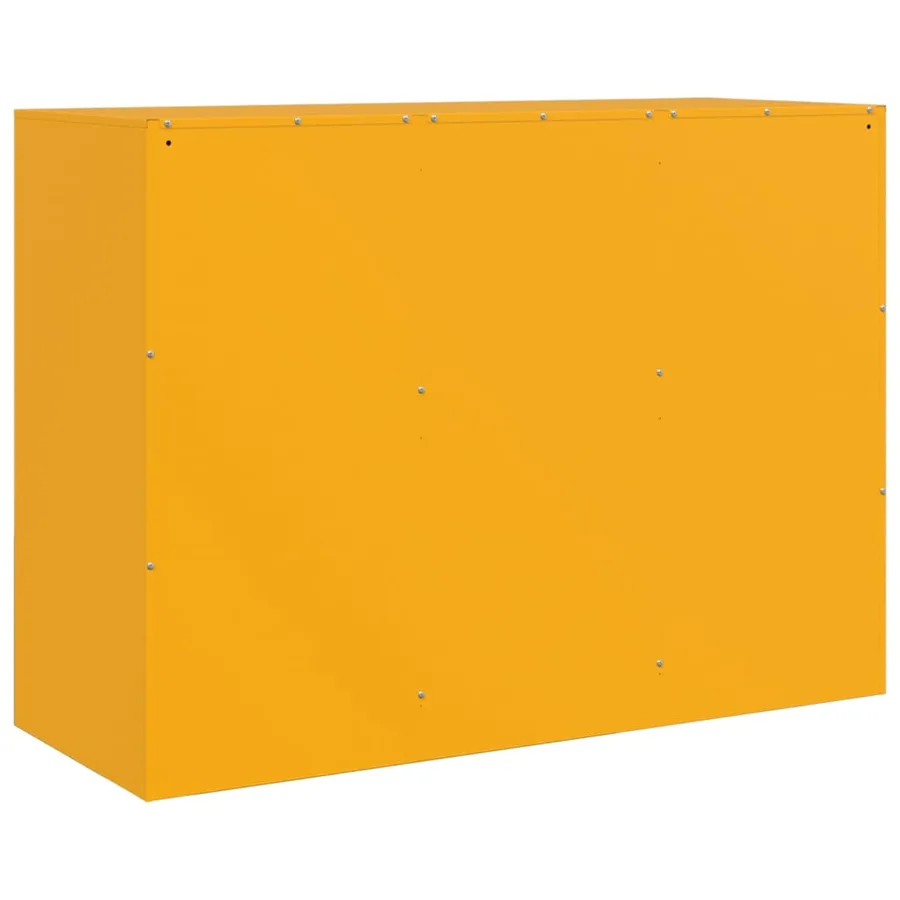 Buffet jaune moutarde 99x39x73 cm acier - 9