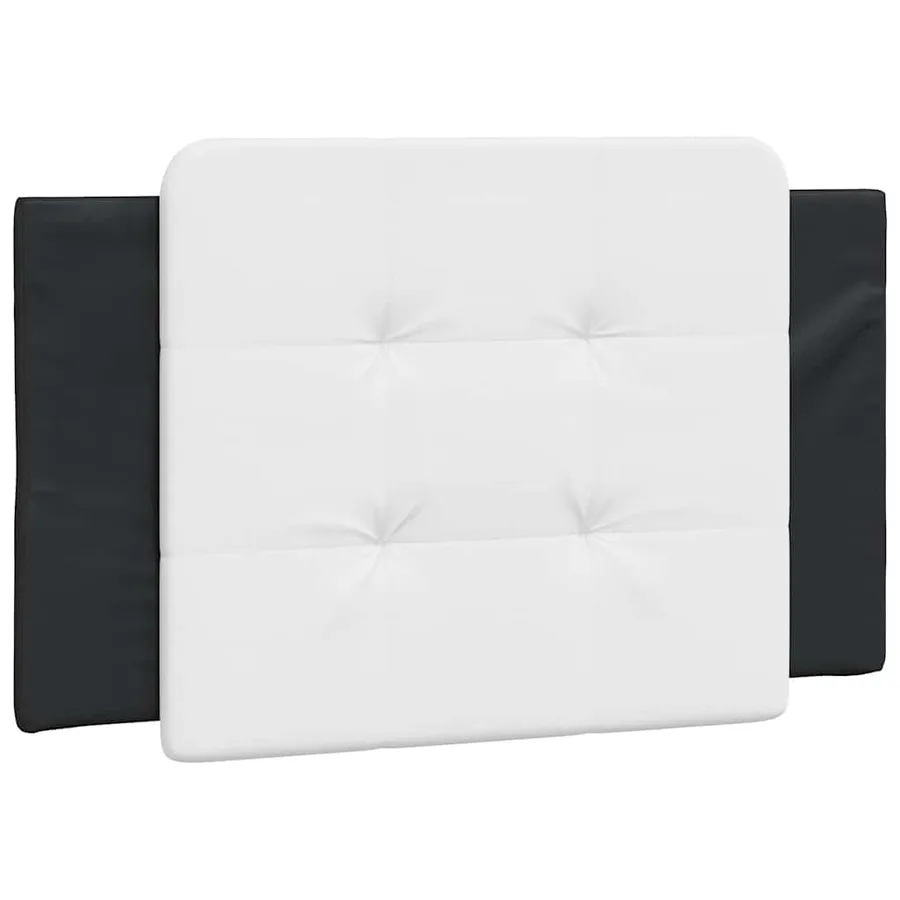 Cadre de lit sans matelas Zadar noir et blanc 90x190 cm similicuir - 8