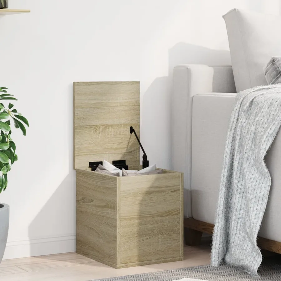 Boîte de rangement chêne sonoma 30x35x35 cm bois d'ingénierie - 3