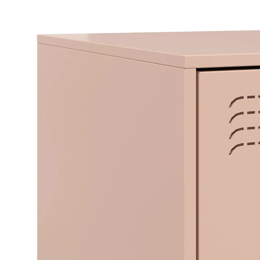 Table de chevet rose 34,5x39x62 cm acier - 11