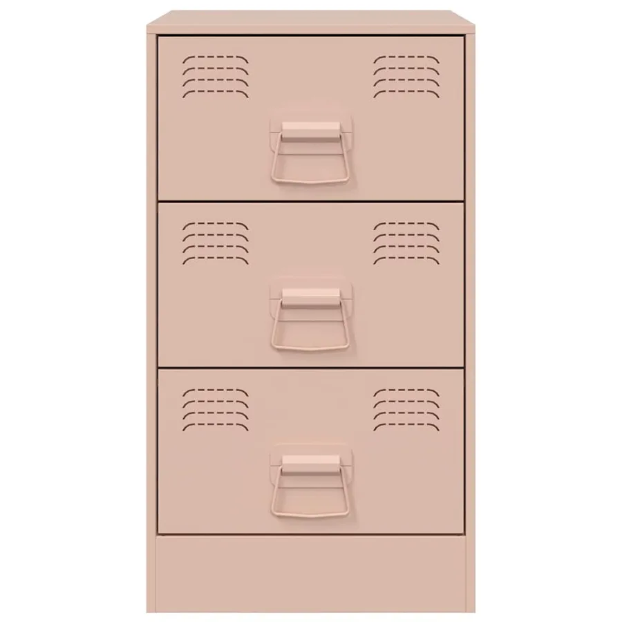 Table de chevet rose 34,5x39x62 cm acier - 6