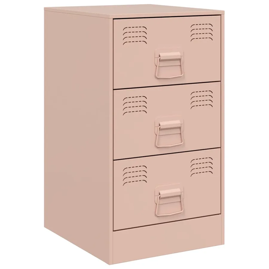 Table de chevet rose 34,5x39x62 cm acier - 7