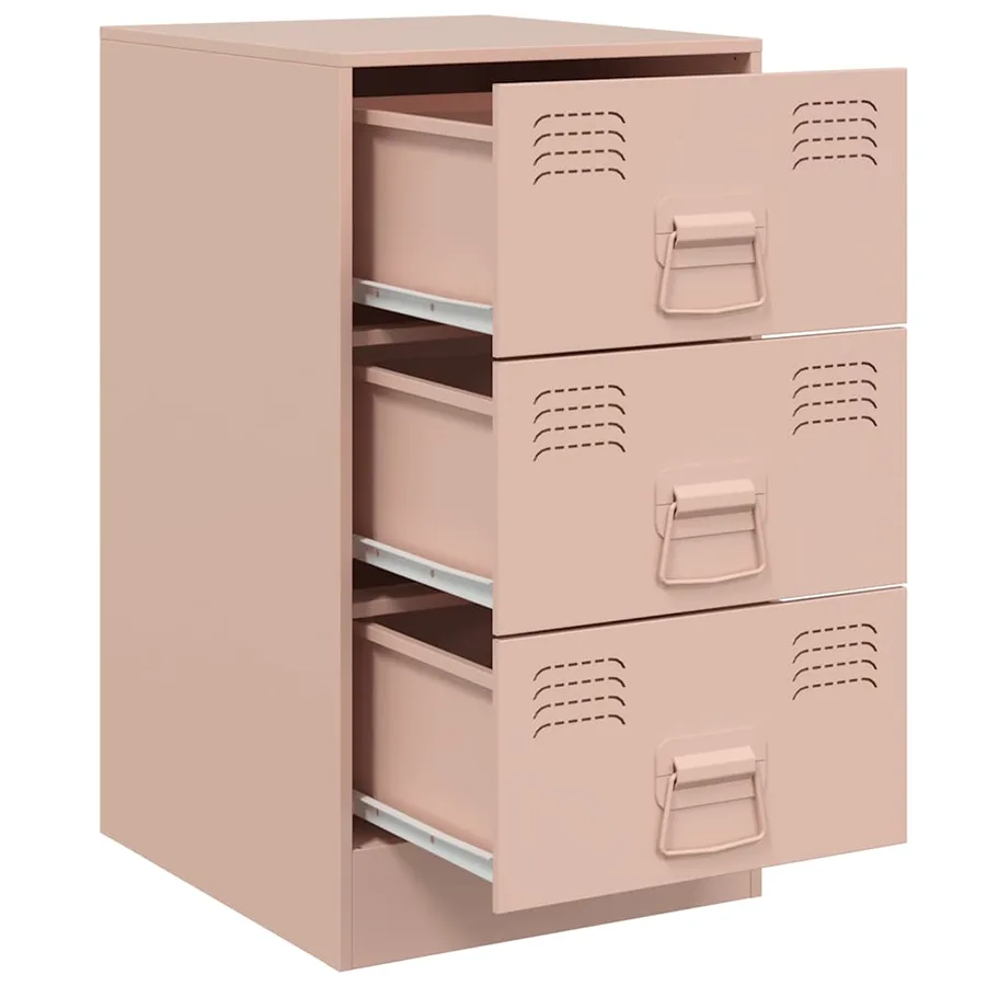Table de chevet rose 34,5x39x62 cm acier - 8