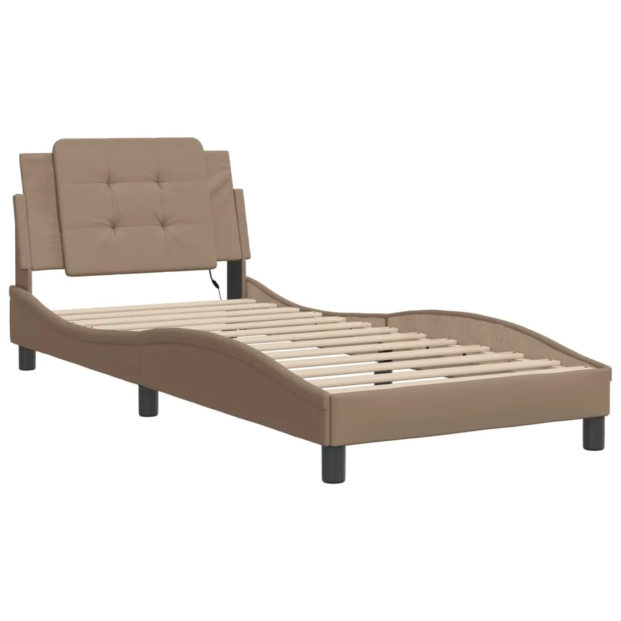 Cadre de lit avec LED sans matelas Zadar cappuccino 80x200 cm - 3