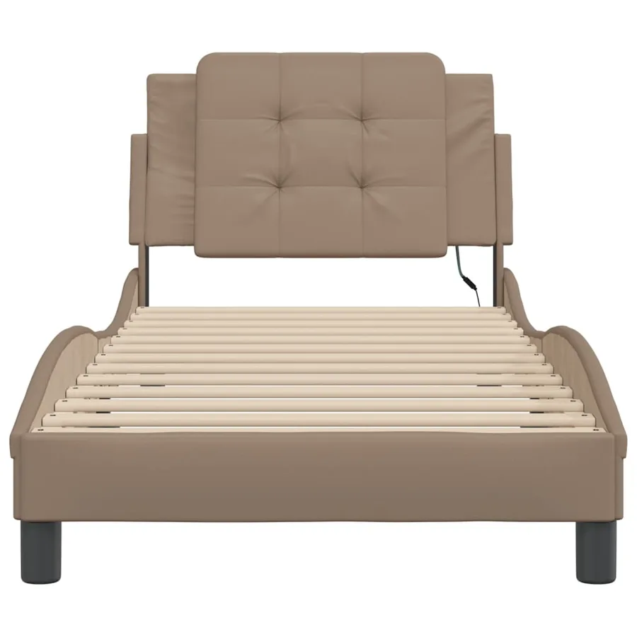 Cadre de lit avec LED sans matelas Zadar cappuccino 80x200 cm - 6