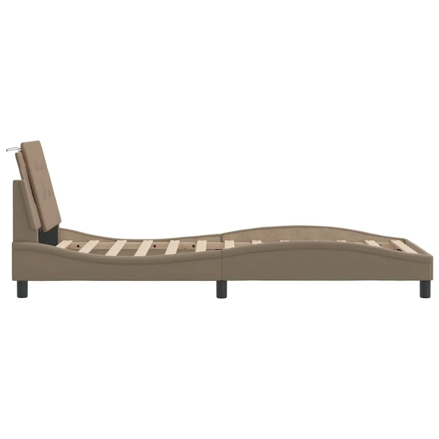 Cadre de lit avec LED sans matelas Zadar cappuccino 80x200 cm - 9