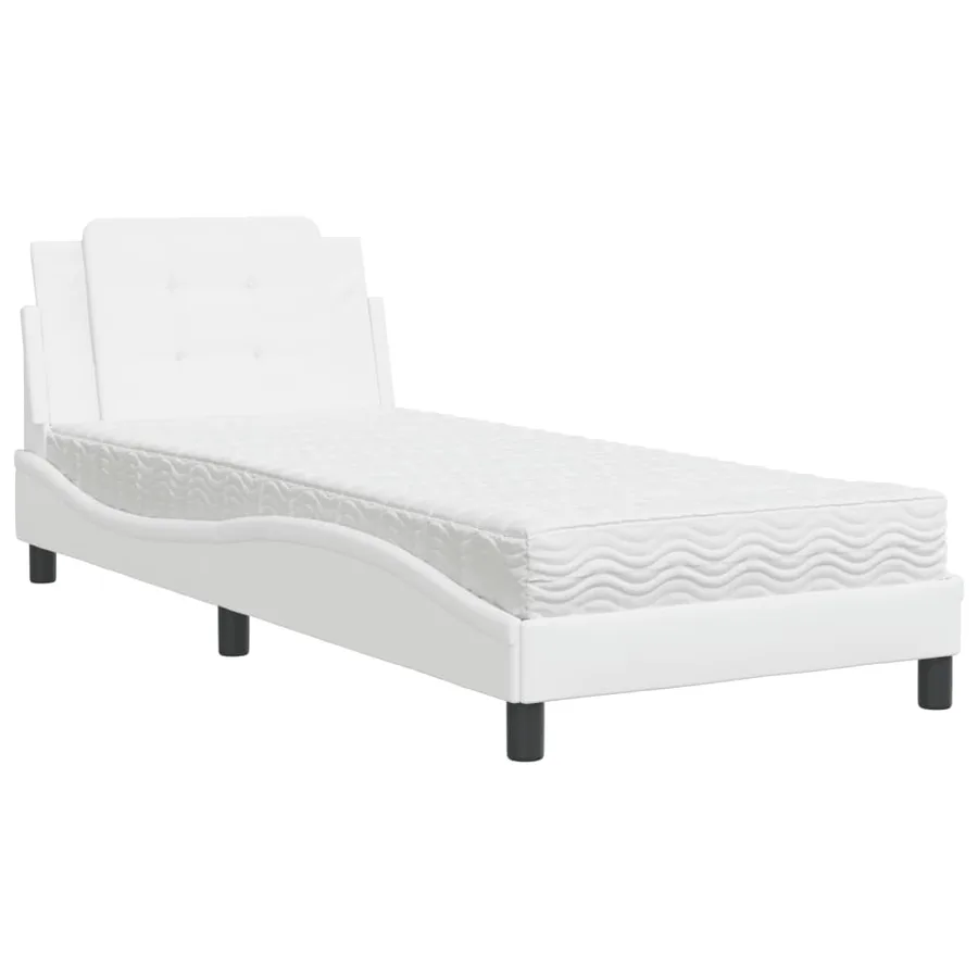 Cadre de lit sans matelas Zadar blanc 90x190 cm similicuir - 2
