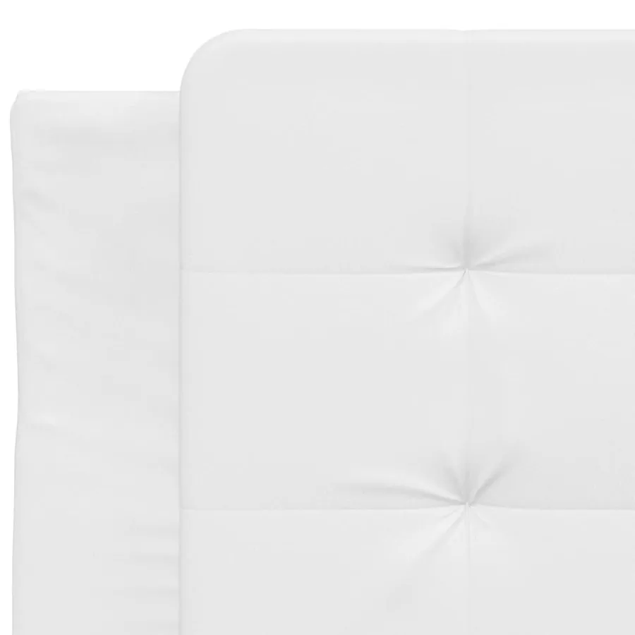 Cadre de lit sans matelas Zadar blanc 90x190 cm similicuir - 7
