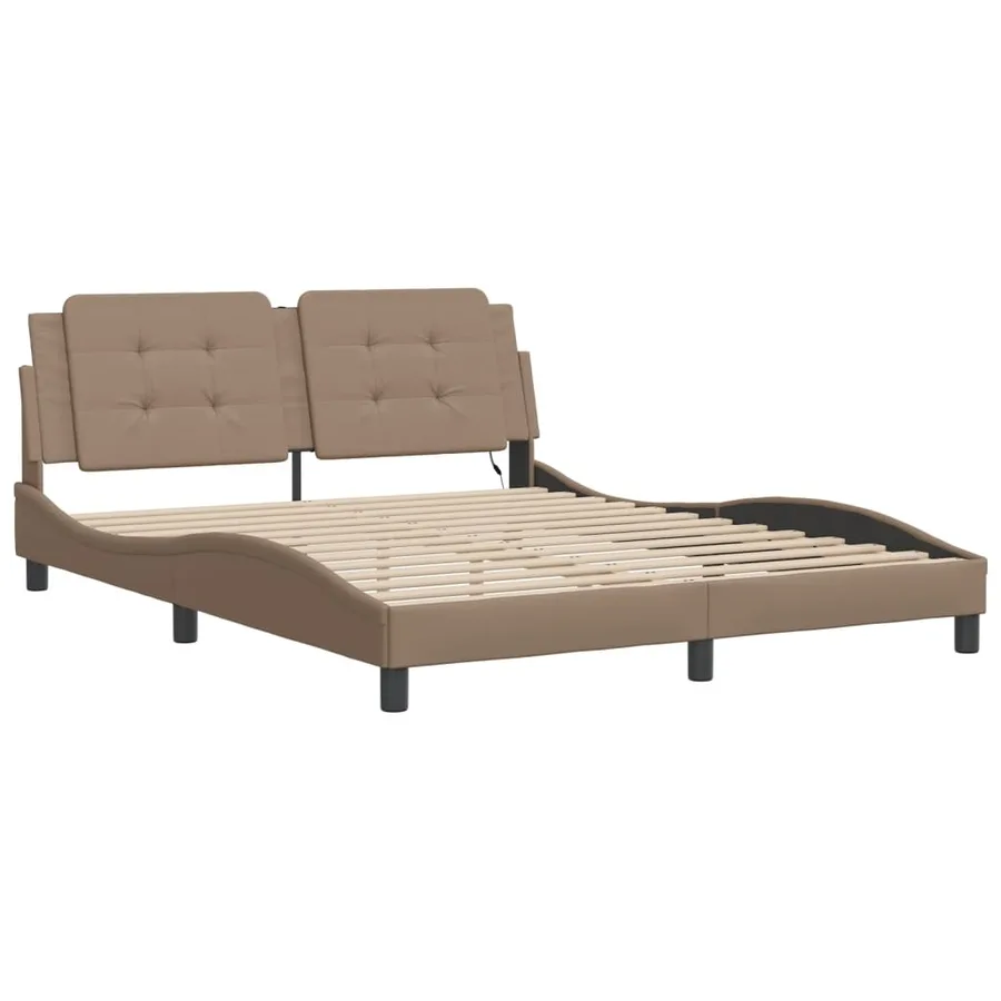 Cadre de lit avec LED sans matelas Zadar cappuccino 160x200 cm - 3