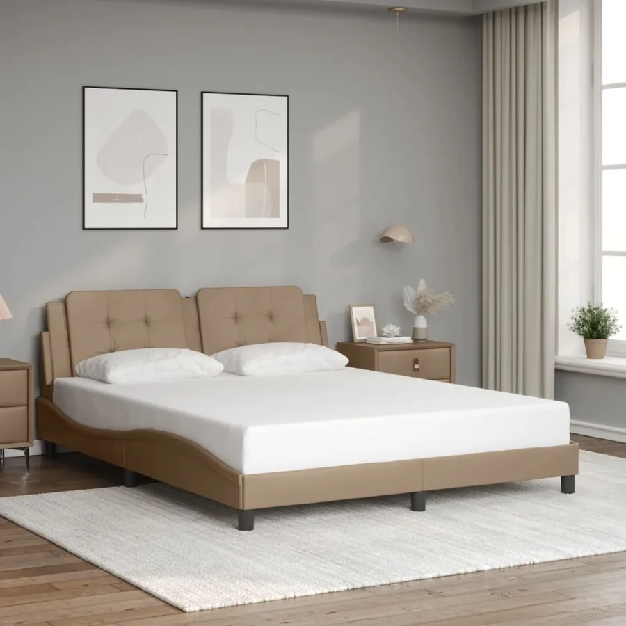 Cadre de lit avec LED sans matelas Zadar cappuccino 160x200 cm - 4