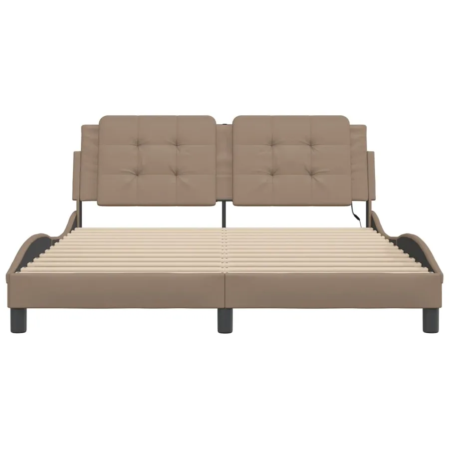 Cadre de lit avec LED sans matelas Zadar cappuccino 160x200 cm - 6