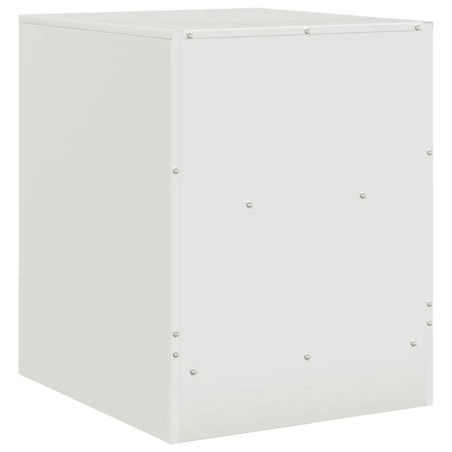 Table de chevet blanc 34,5x39x44 cm acier - 10