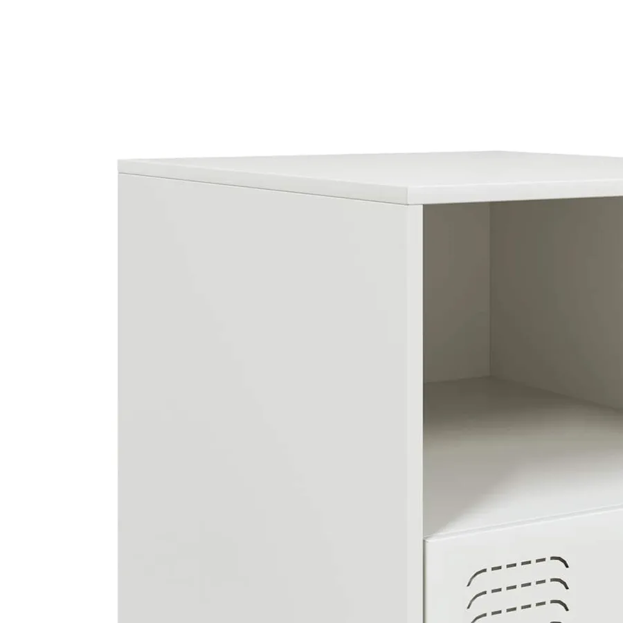 Table de chevet blanc 34,5x39x44 cm acier - 11
