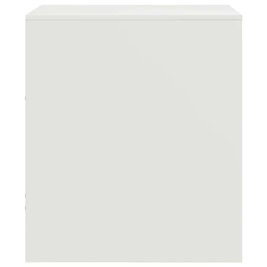 Table de chevet blanc 34,5x39x44 cm acier - 9