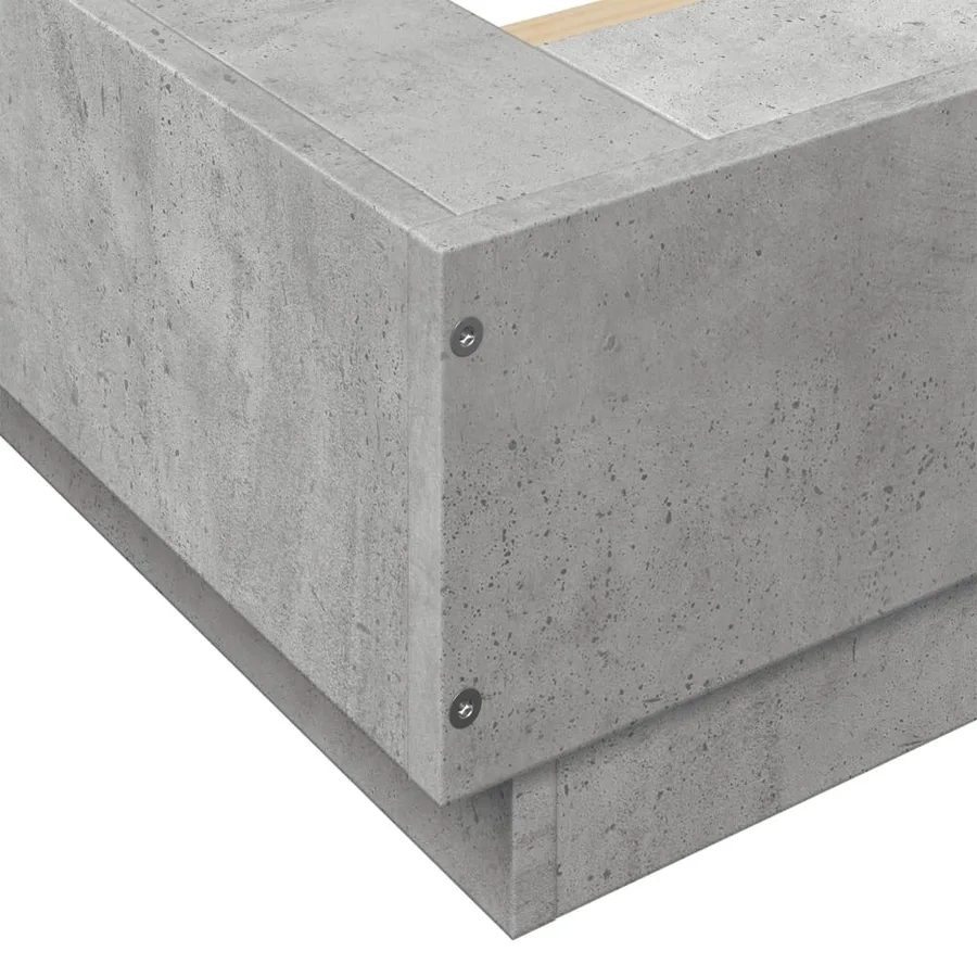Cadre de lit et lumières LED sans matelas gris béton 180x200 cm - 10