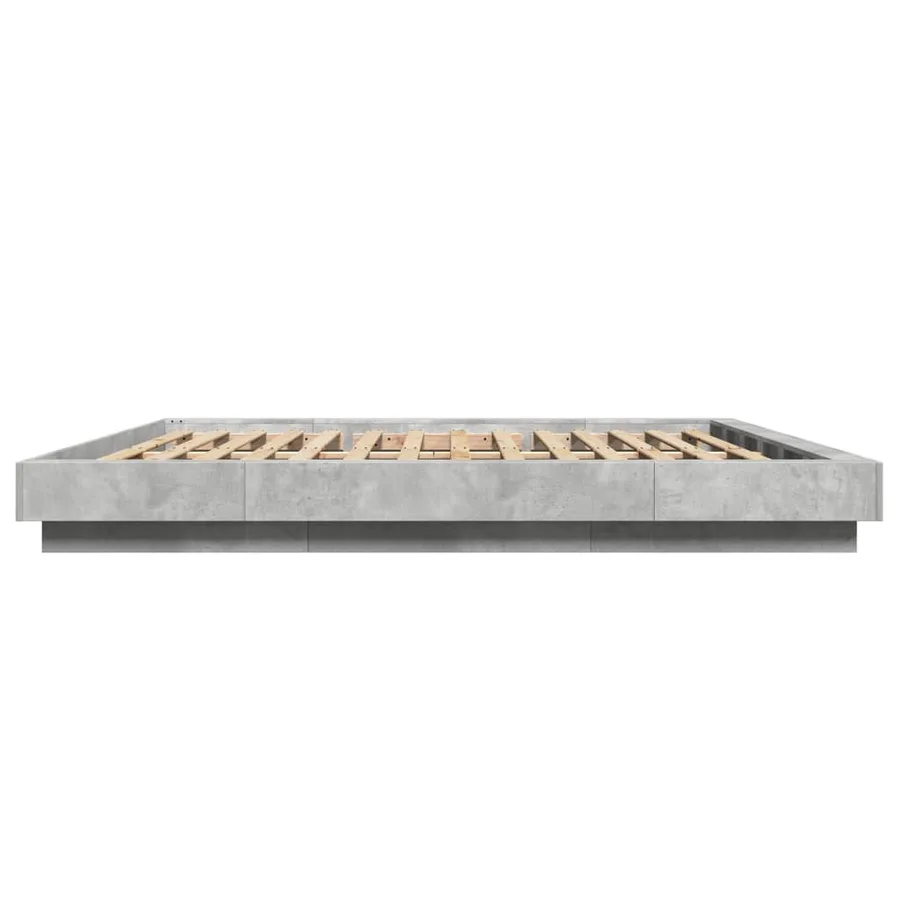 Cadre de lit et lumières LED sans matelas gris béton 180x200 cm - 6