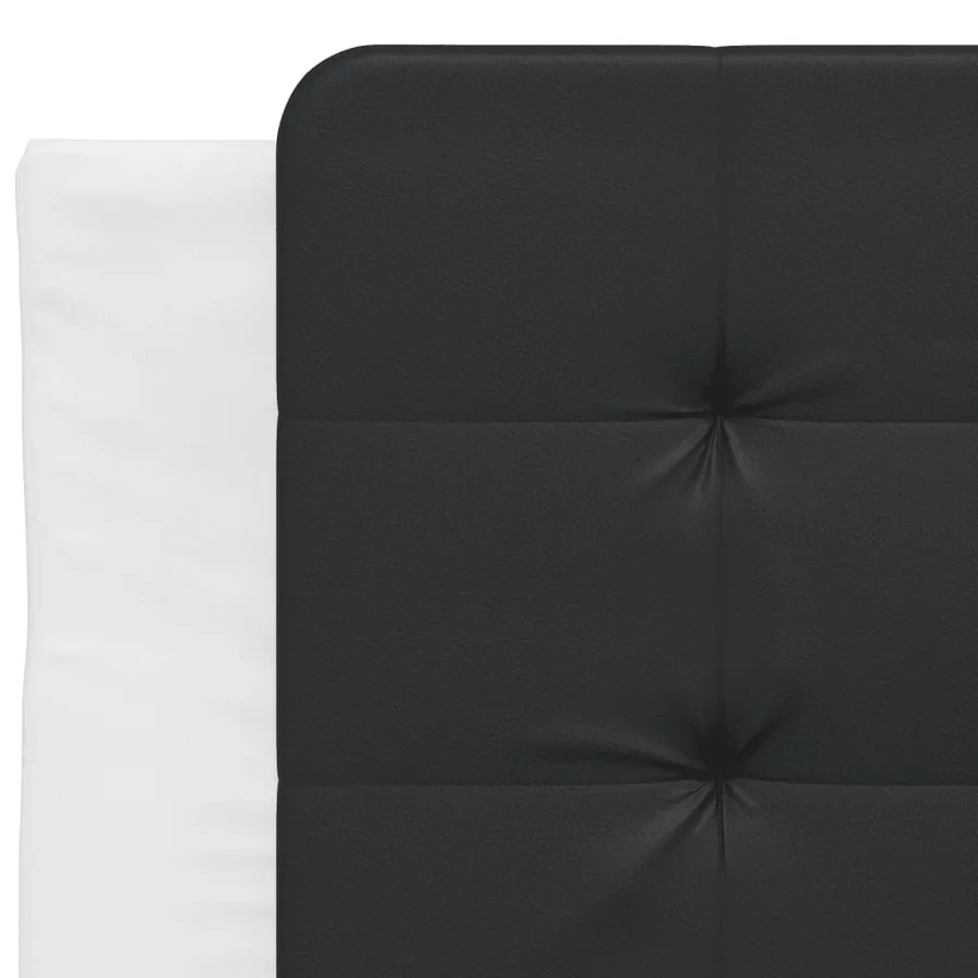 Cadre de lit sans matelas Zadar blanc et noir 100x200 cm similicuir - 7