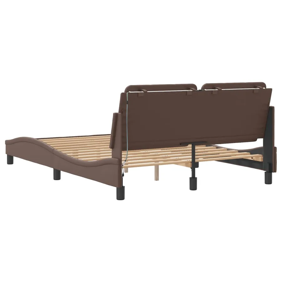 Cadre de lit avec LED sans matelas Zadar marron 120x200 cm - 10
