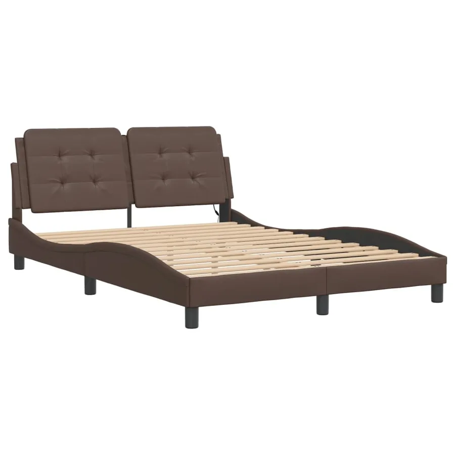 Cadre de lit avec LED sans matelas Zadar marron 120x200 cm - 3