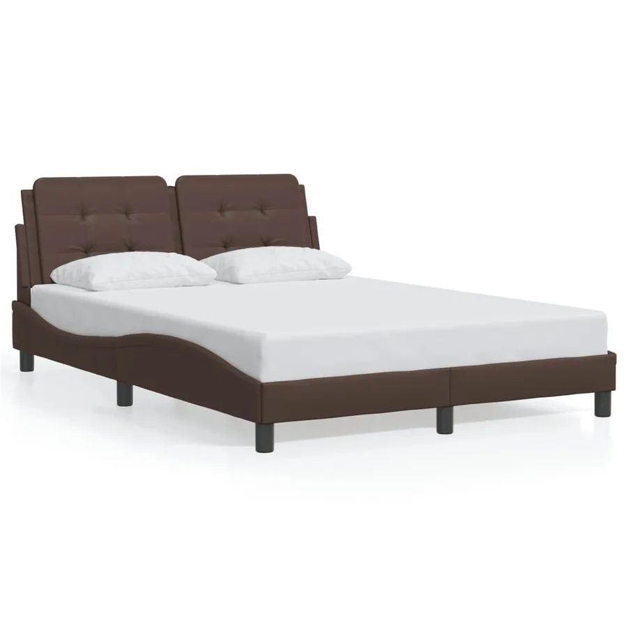 Cadre de lit avec LED sans matelas Zadar marron 120x200 cm - 5