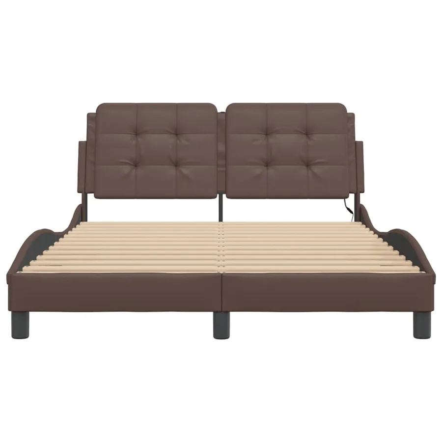Cadre de lit avec LED sans matelas Zadar marron 120x200 cm - 6