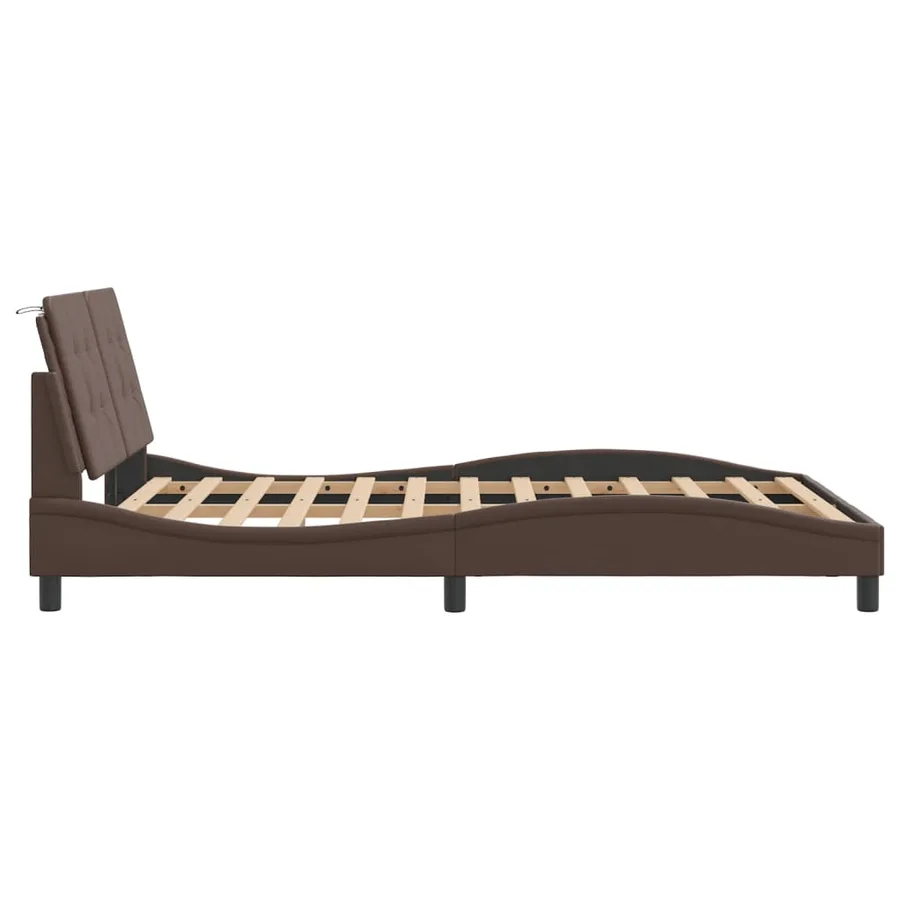 Cadre de lit avec LED sans matelas Zadar marron 120x200 cm - 9