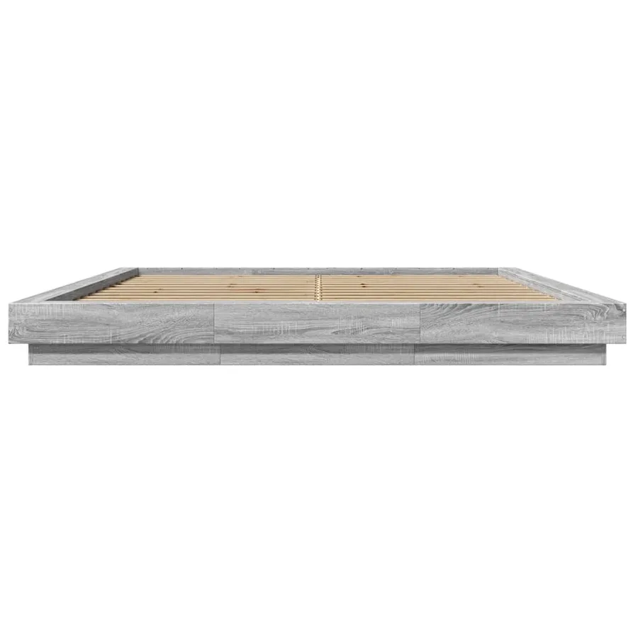 Cadre de lit sans matelas sonoma gris 200x200 cm - 4