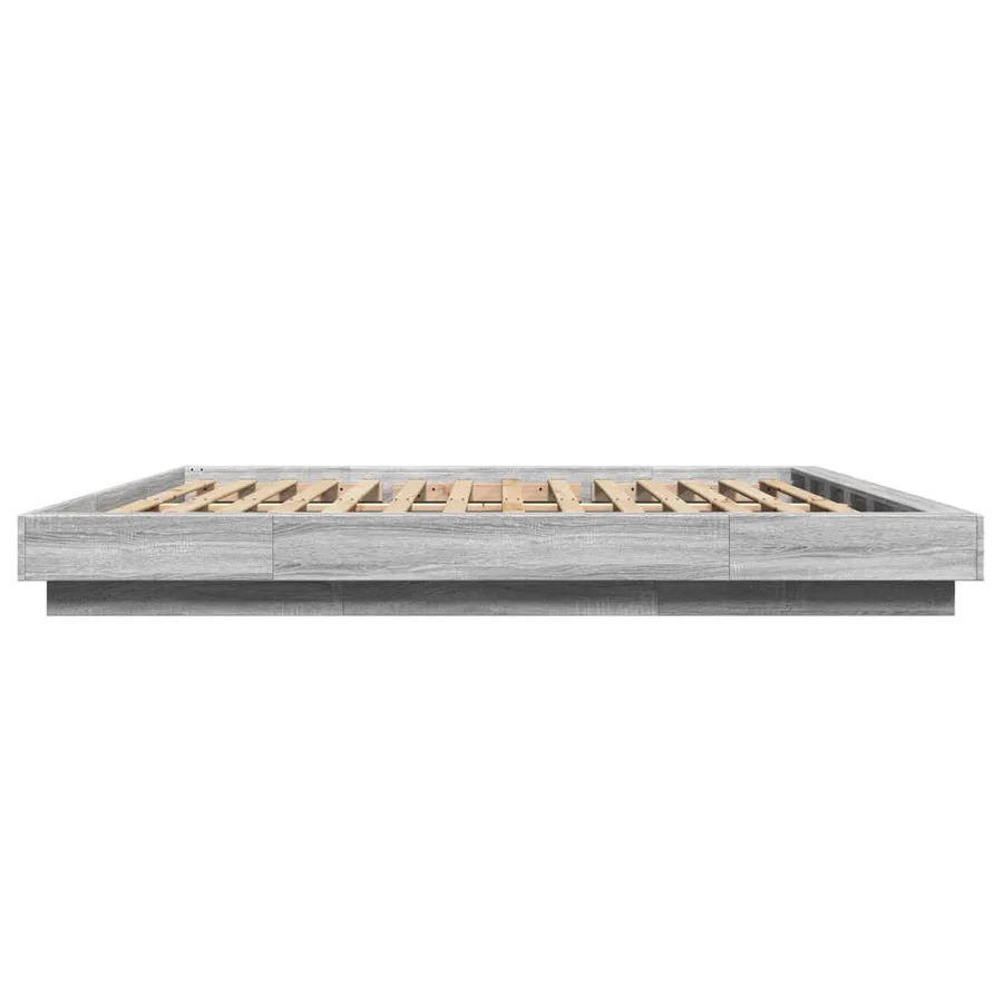 Cadre de lit sans matelas sonoma gris 200x200 cm - 5