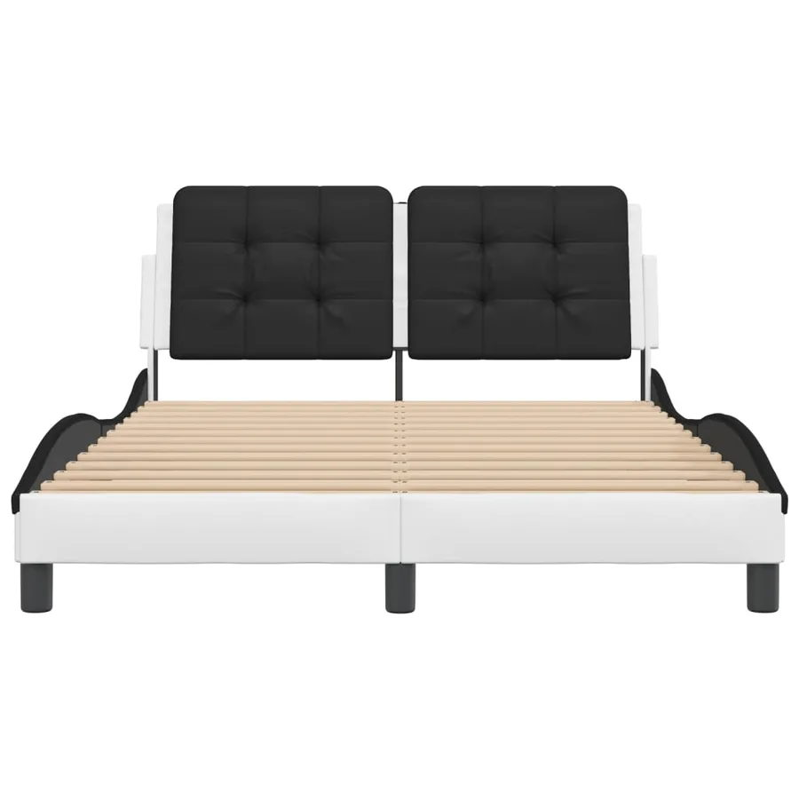Cadre de lit avec LED sans matelas Zadar blanc et noir 140x190 cm - 6