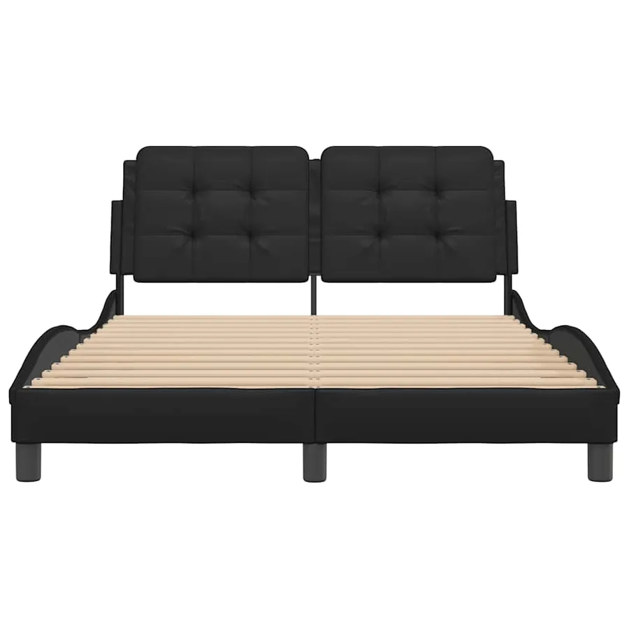 Cadre de lit sans matelas Zadar noir 140x190 cm similicuir - 4