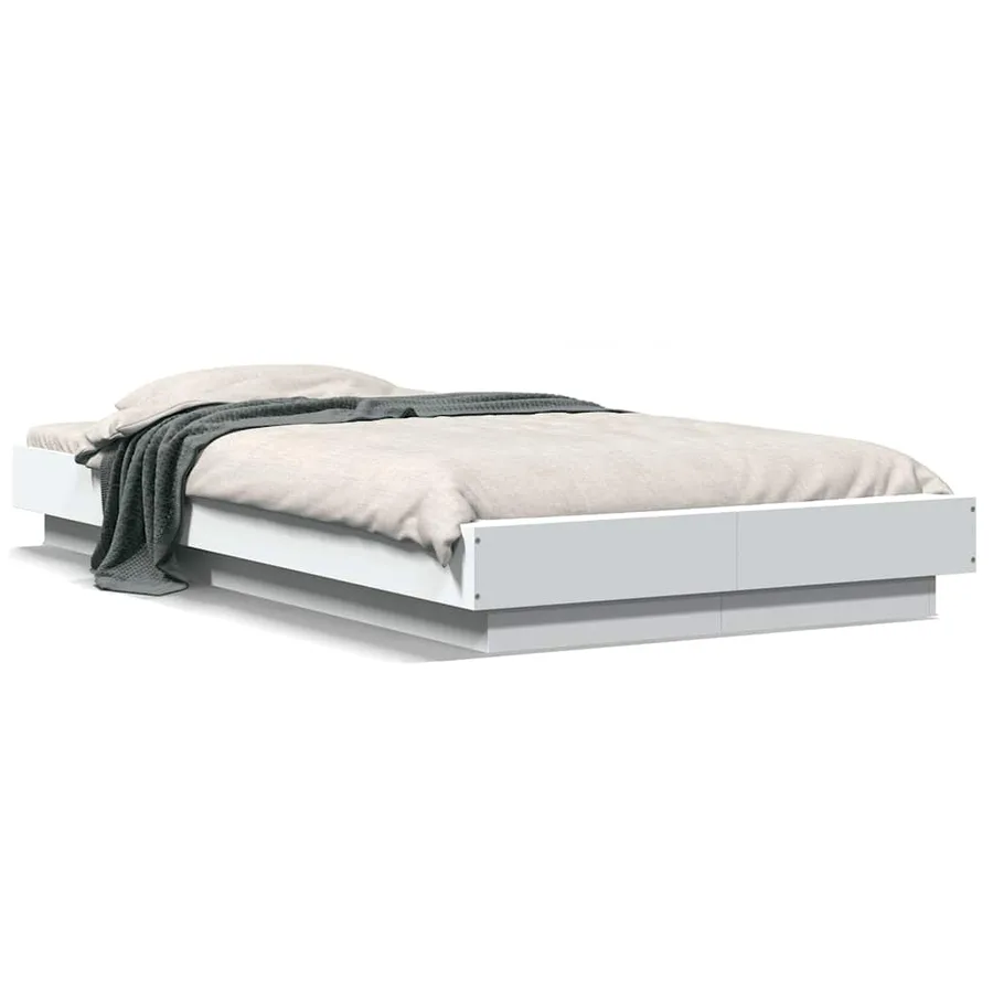 Cadre de lit sans matelas blanc 100x200 cm - 2
