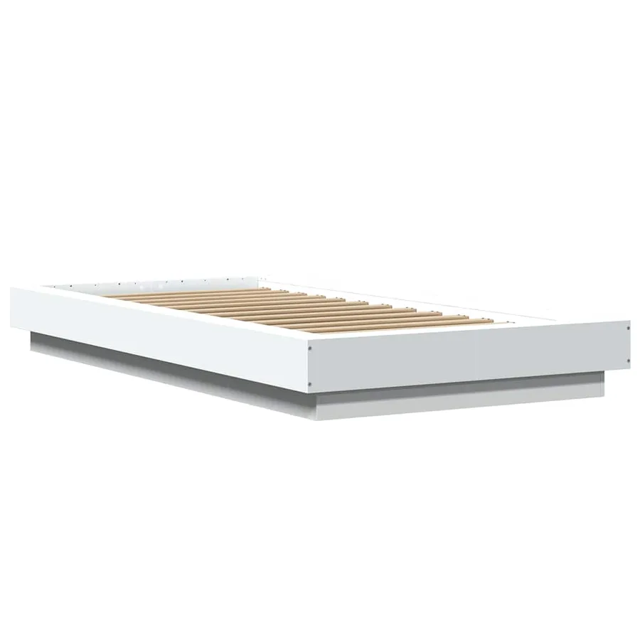 Cadre de lit sans matelas blanc 100x200 cm - 3