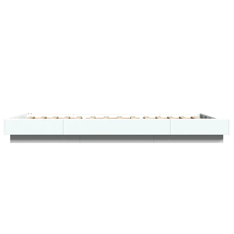Cadre de lit sans matelas blanc 100x200 cm - 5