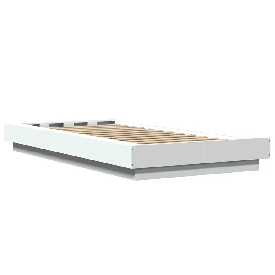 Cadre de lit sans matelas blanc 100x200 cm - 6