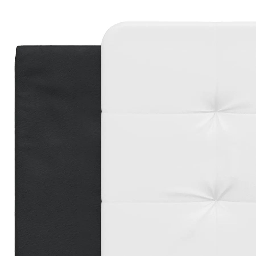 Lit avec matelas Zadar noir et blanc 180x200 cm similicuir - 7