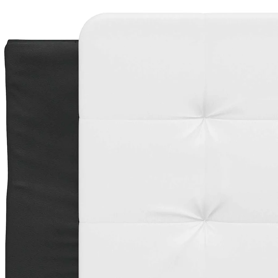Cadre de lit sans matelas Zadar noir et blanc 100x200 cm similicuir - 10