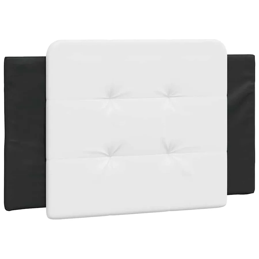 Cadre de lit sans matelas Zadar noir et blanc 100x200 cm similicuir - 8