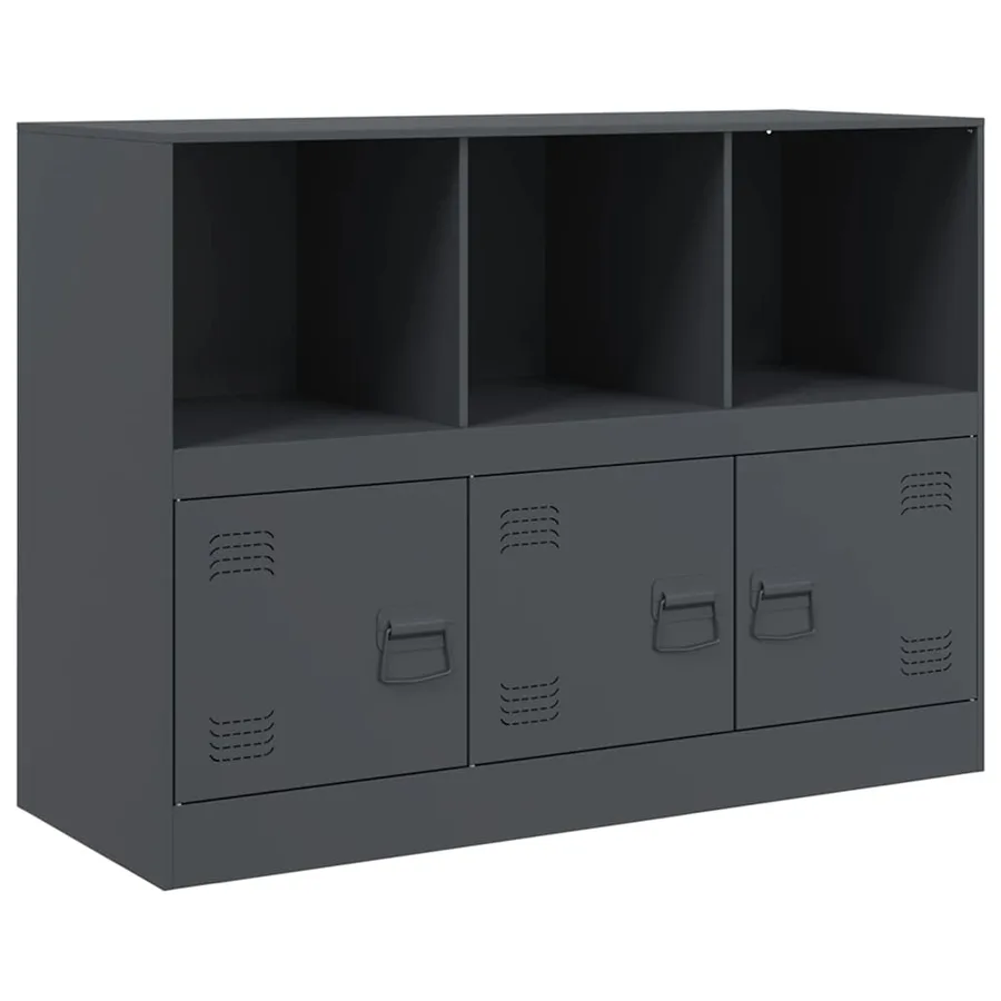 Buffet anthracite 99x39x73 cm acier - 2