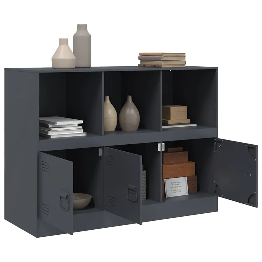 Buffet anthracite 99x39x73 cm acier - 5