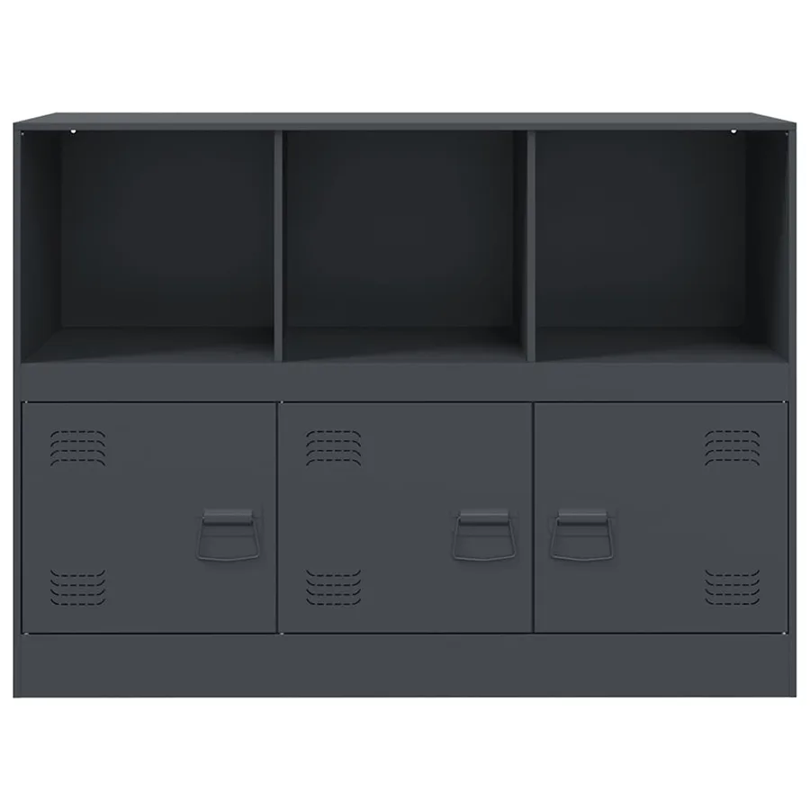 Buffet anthracite 99x39x73 cm acier - 6