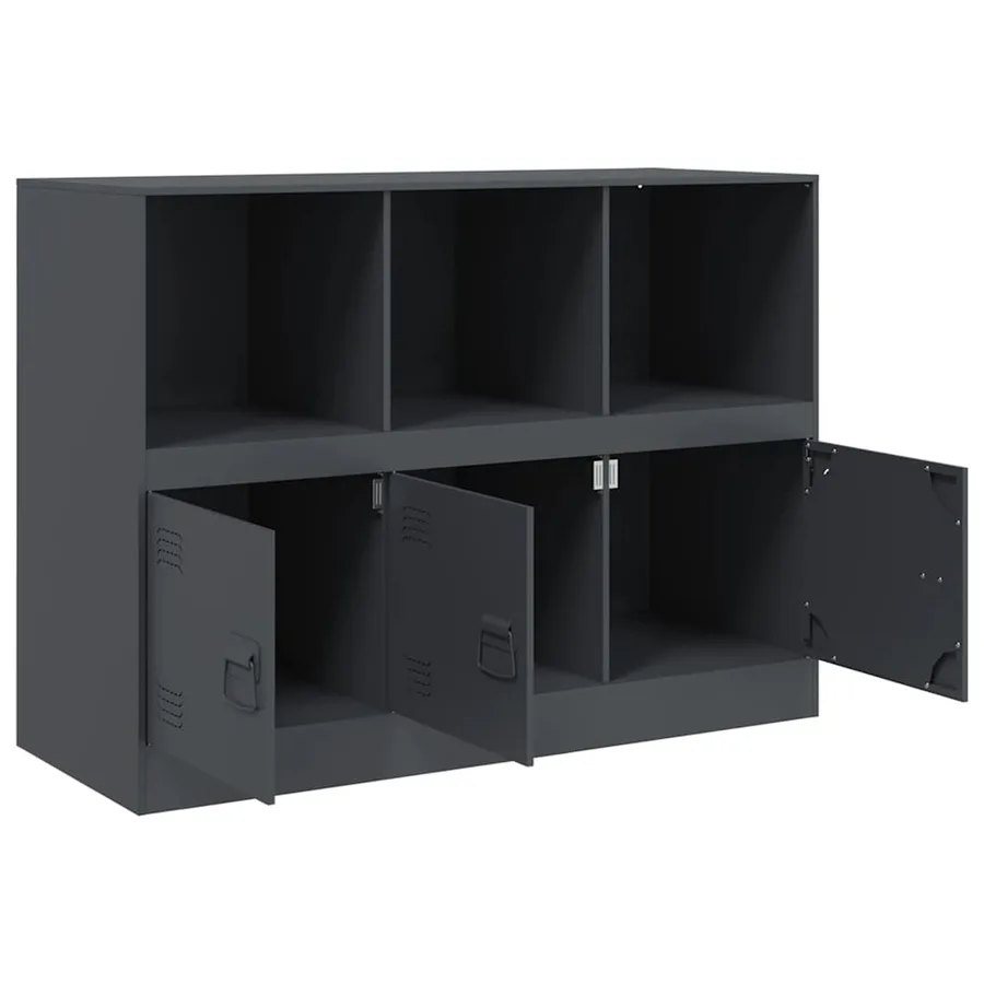 Buffet anthracite 99x39x73 cm acier - 7