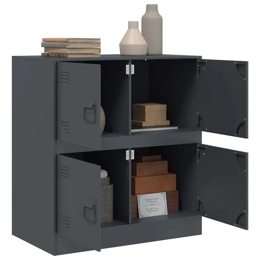 Buffet anthracite 67x39x73 cm acier - 4