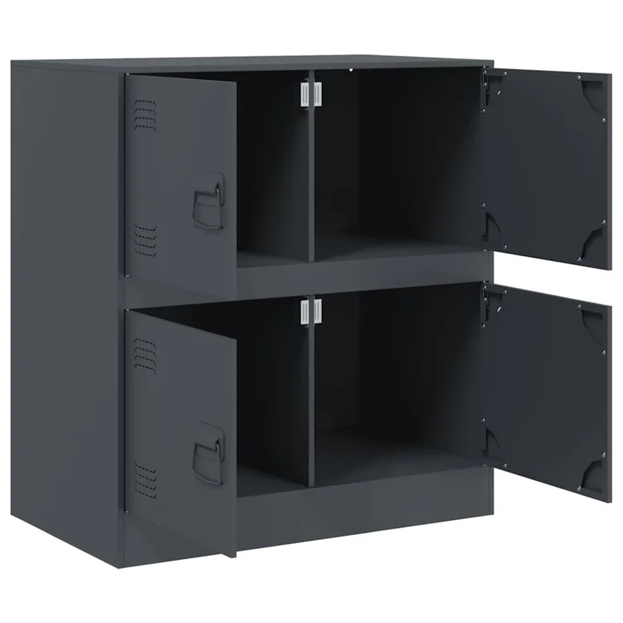 Buffet anthracite 67x39x73 cm acier - 7