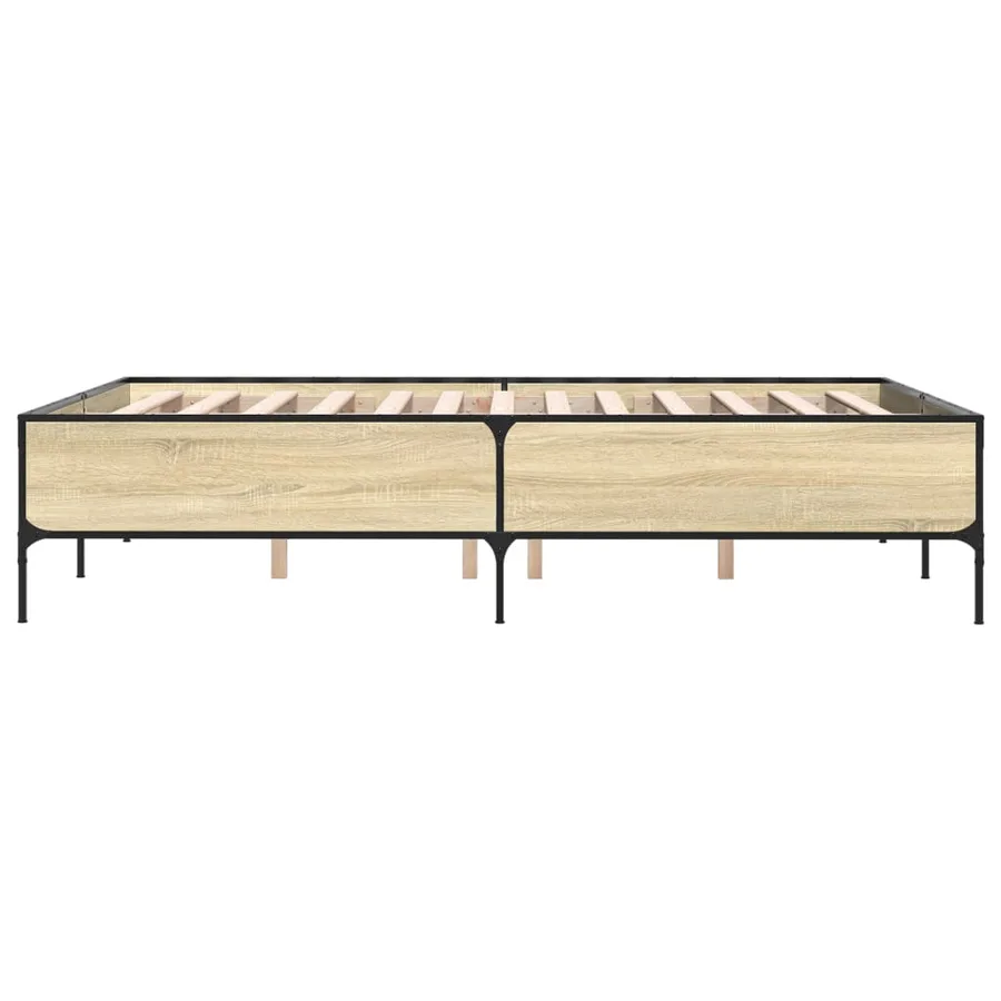 Cadre de lit sans matelas chêne sonoma 150x200 cm - 5