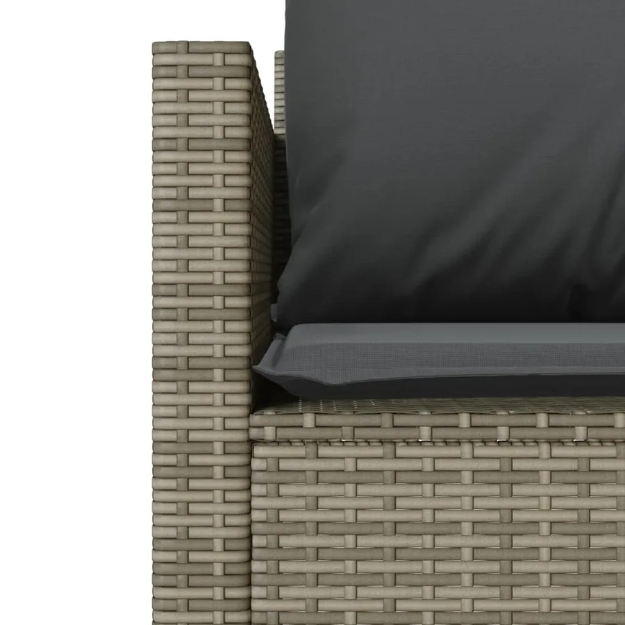 Ensemble de bistro 3 pcs avec coussins gris résine tressée - 6