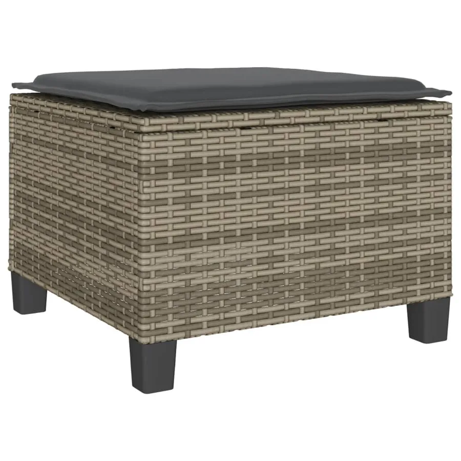 Ensemble de bistro 3 pcs avec coussins gris résine tressée - 7