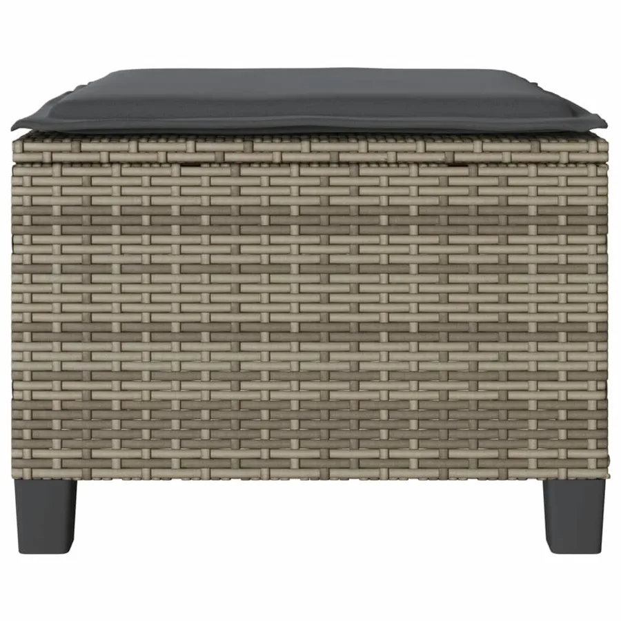 Ensemble de bistro 3 pcs avec coussins gris résine tressée - 8